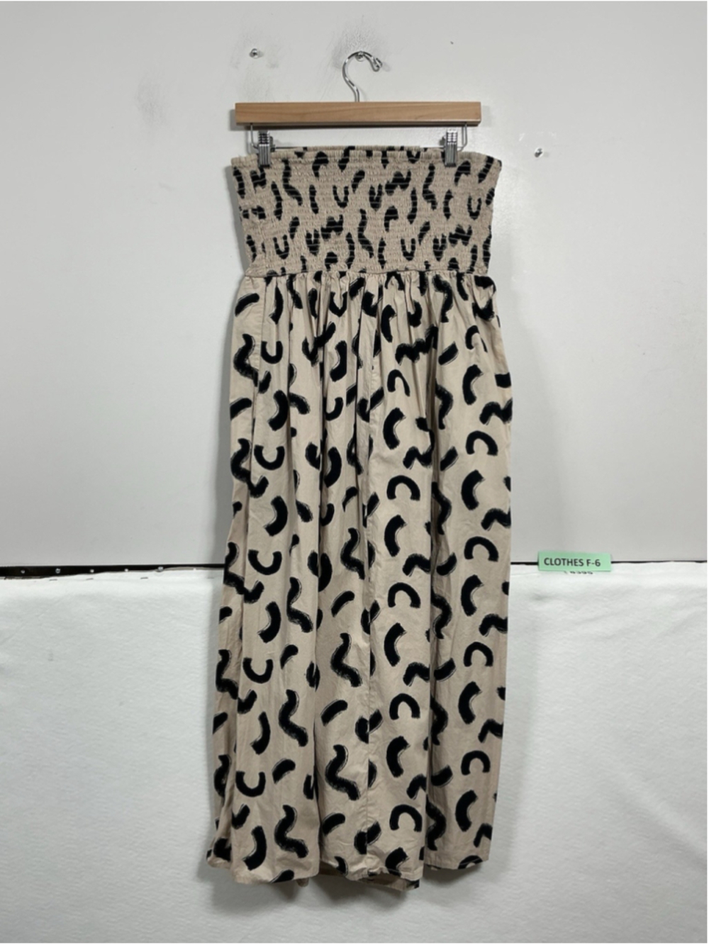 Womans A New Day Strapless Bandeau Midi Dress Size Small Tan Black - Picture 2 of 6